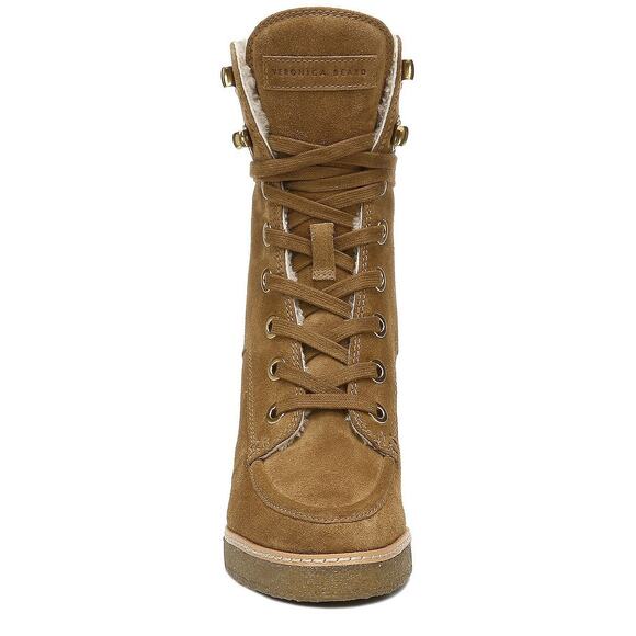 Veronica Beard Ananya Wedge Bootie Water Repellent Suede Hazelwood 9.5 - Picture 3 of 11